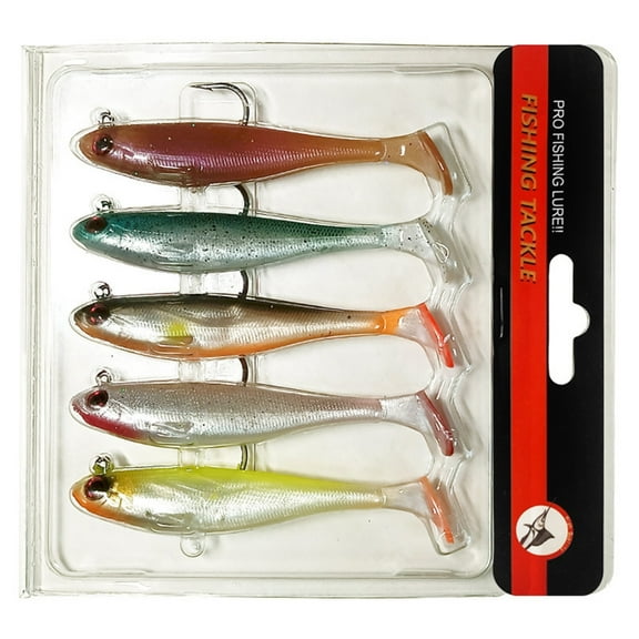 Paddle Tail Fishing Lure Artificial Saltwater Sinking Baits for Trout Pre-Rigged Soft Swimbait Fishing Accessories