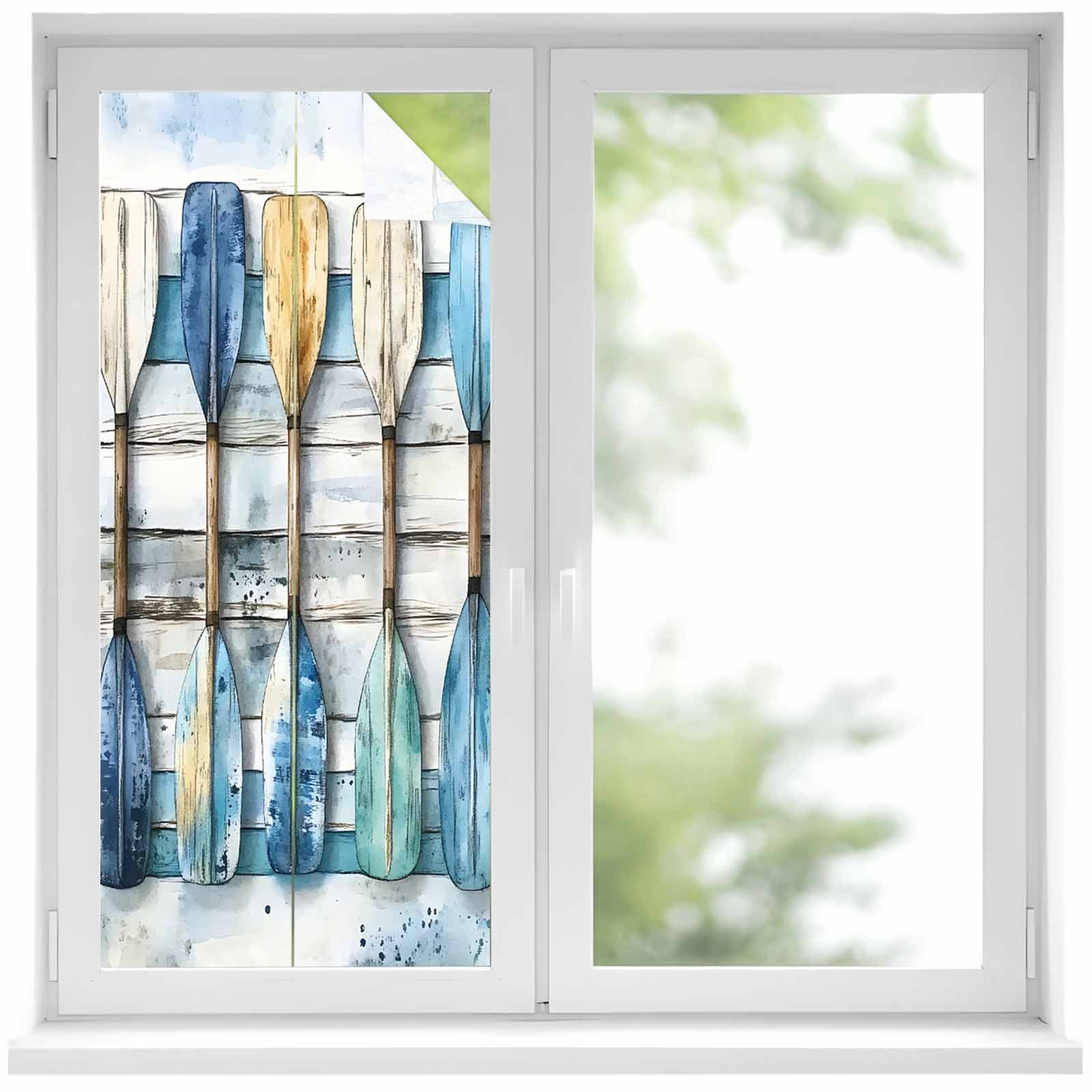 Window Pattle Paddle Window Privacy Film Vintage Wood Grain Decorative Glass Window ...