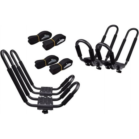 PaddleSports Kayak Roof Rack Sets with Straps, Universal Fit, 2 Pieces