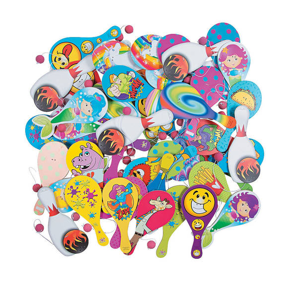 Paddleball Assortment (50Pc) - Party Favors - 50 Pieces