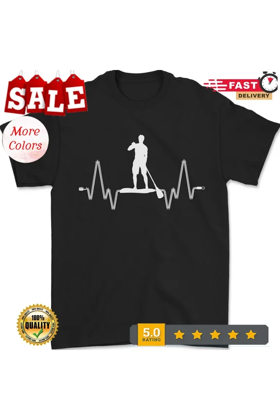 Paddleboard Pulse Paddle Boarding ECG Mens T-Shirt