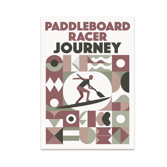 Paddleboard Racer Journey Wall Art - Paddleboard Enthusiast - 13x19 Poster Print