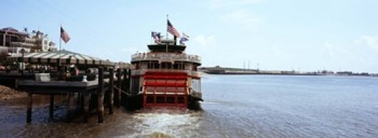Paddleboat Natchez in a river Mississippi River New Orleans Louisiana USA Canvas Art - Panoramic Images (36 x 13)