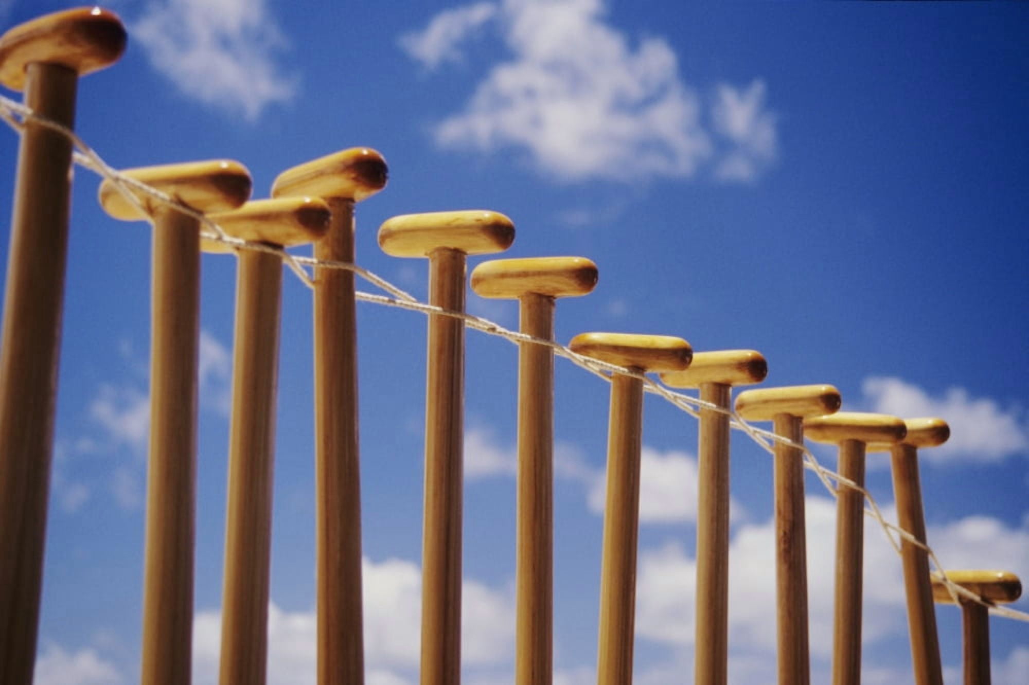 Paddles hanging in row on wire Canvas Art - Joss Descoteaux Design Pics (17 x 11)
