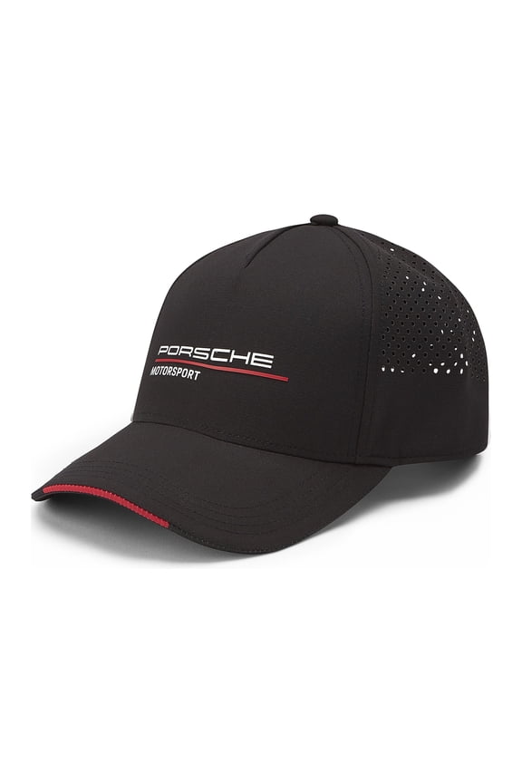 Paddock Collection Porsche Motorsport Hat Adjustable Fit Male Hat, 100% Polyester, Black