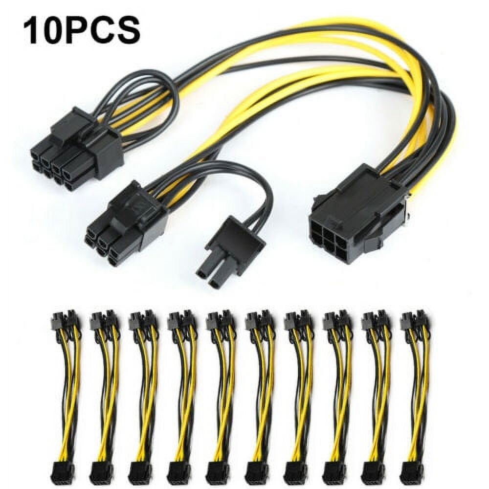 Paddsun 10 Pcs Pcie 6 Pin Female To Dual PciE 8 Pin (6+2) Male Gpu
