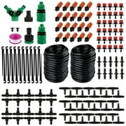 Paddsun 100Ft 30M Auto Drip Irrigation System Kit Timer Micro Sprinkler Garden Watering