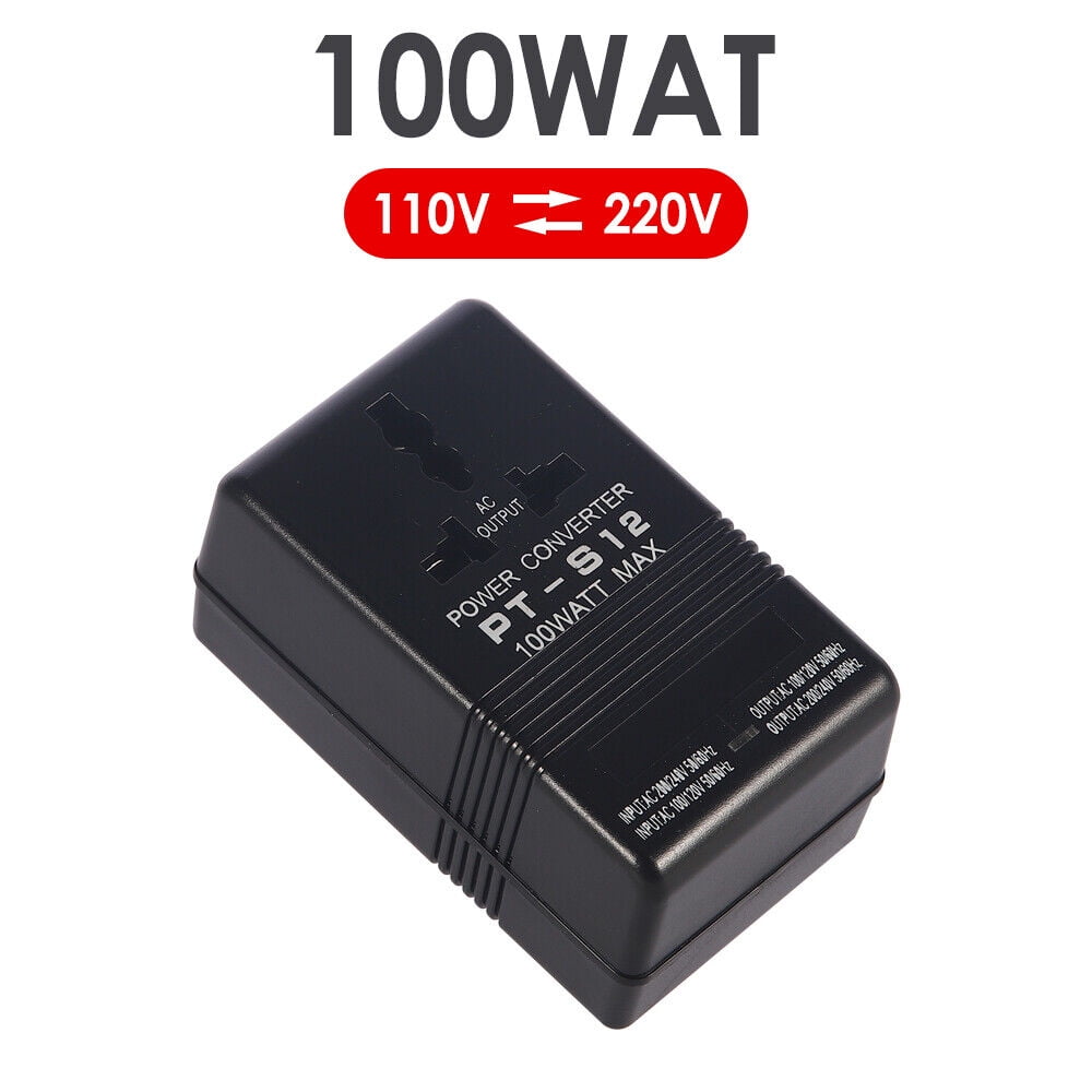 Paddsun 100W AC 110V/120V to 220V/240V Dual Voltage Transformer Power