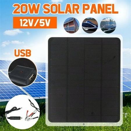 Paddsun 20W Solar Panel 12V Trickle Charge Battery Charger For Maintainer Marine RV Car
