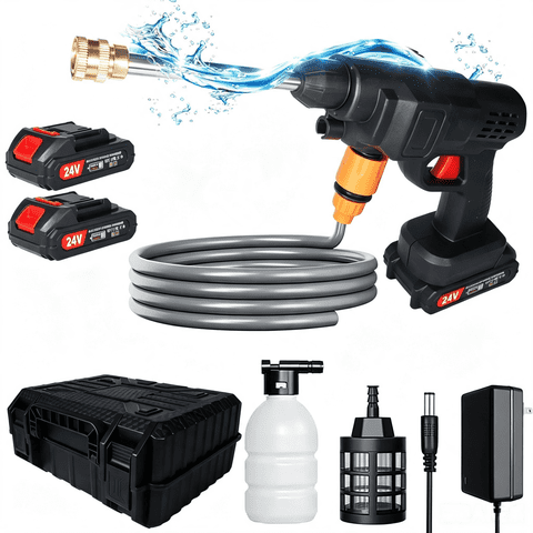 Paddsun 21V Cordless Electric Pressure Washer, Portable Handheld High Pressure Water Spray Gun Cleaner with 2 Batteries & Charger for Car Wash, Yard & Patio
