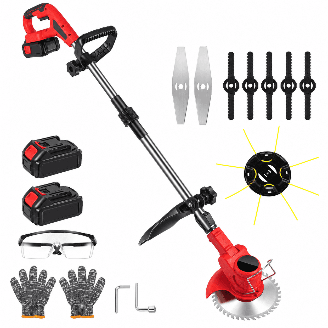 Paddsun 21V Cordless String Trimmer Weed Wacker Electric Grass Trimmer ...