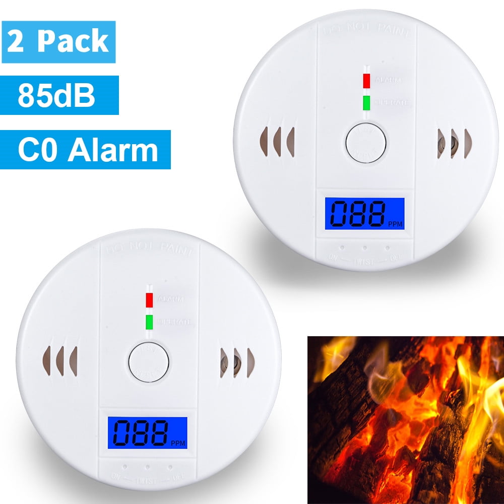Paddsun 2Pack First Alarm LCD CO Carbon Monoxide Detector, Digital