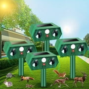 Paddsun 4 Pack Solar Ultrasonic Animal Traps,Cat Traps Outdoor Deer Traps Devices with Motion Sensor Animal Traps to Raccoon Squirrel Rabbit Skunk with lP44 Waterproof for Yard Lawn