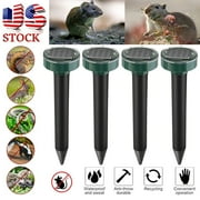 Paddsun 4Pcs Solar Animal Repeller Ultrasonic Sonic Gopher Ground Stake Repellent