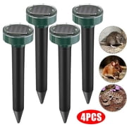 Paddsun 4Pcs Solar Mole Repeller Ultrasonic Sonic Gopher Ground Stake Repellent Fast