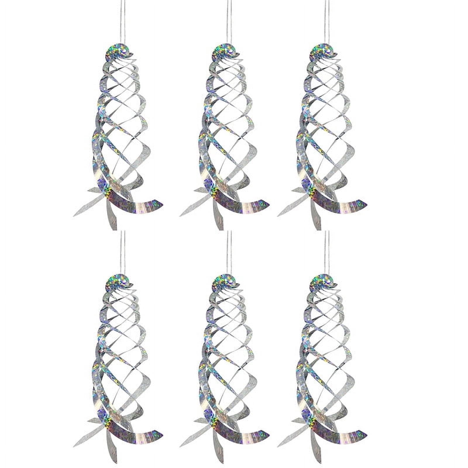 Paddsun Bird Repellent Spiral Reflectors, 6 Pack Silver Mylar Spinner ...