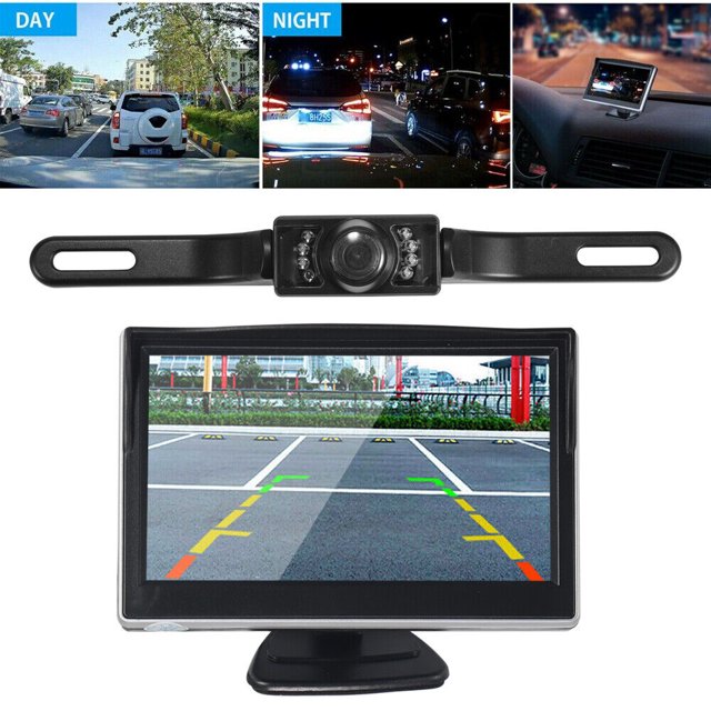 Paddsun Car Night Vision Backup Camera Kit 5" Wireless Monitor HD Rear
