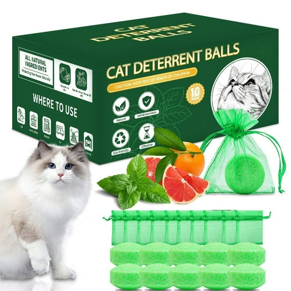 Paddsun Cat Deterrent Outdoor, 10Pack Natural Peppermint Oil Cat Deterrent Outdoor Indoor, Keep Cats Out of Yard Permanently, Keep Cats Off Lawn, Garden, Furniture, Mulch & Flower, Keep Cats Away