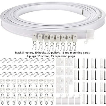 Paddsun Ceiling Curtain Track 5 Meters/ 16.4 ft Mount Curved Ceiling Curtain Track Bendable for Room Window Divider