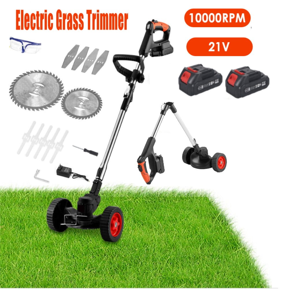 Paddsun Electric Cordless Grass String Trimmer Lawn Edger Weed Wacker Cutter w/ 2Battery
