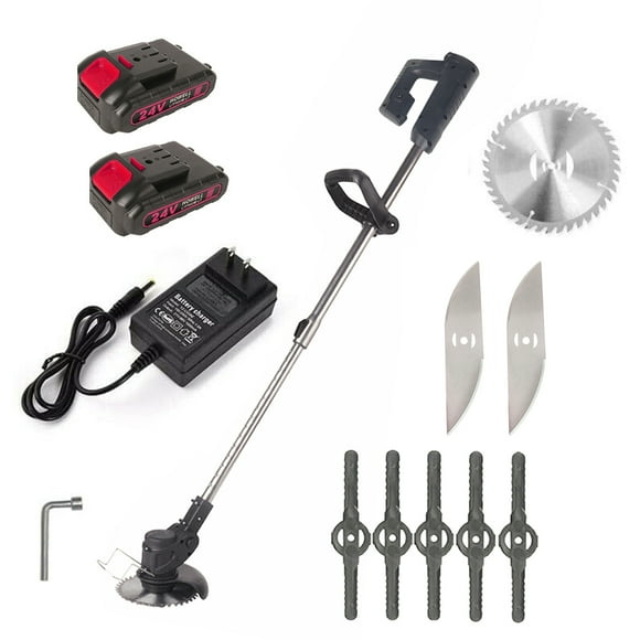Paddsun Electric Weed Eater Lawn Edger Cordless Grass String Trimmer Cutter 24V &Battery