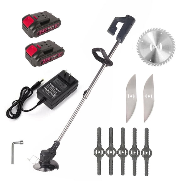 Paddsun Electric Weed Eater Lawn Edger Cordless Grass String Trimmer Cutter 24V &Battery