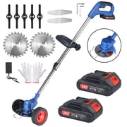 Paddsun Electric Weed Eaters with Wheels, 24V Lawn Edger Cordless Adjustable Handle Grass String Trimmer Cutter