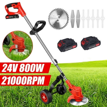 Cordless Weed Eater Grass Trimmer Battery Powered 24V, Electric Weed ...