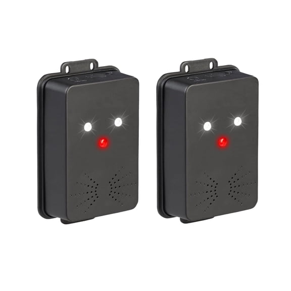 Paddsun Under Hood Rodent Traps with Strobe Light & 3 Power Supply Methods, 2 Pcs Professional Ultrasonic Mouse Traps Rat Squirrel Traps for Cars Trucks RV Engine Bay Warehouse Attic