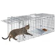 Paddsun Humane Animal Trap Cage Live Rodent Control Skunk Rabbit Opossuml 24X8X7 inch Metal