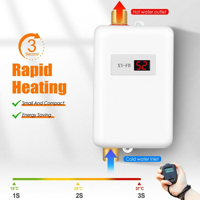 Paddsun Instant Electric Bathroom Hot Water Heater Whole House Tankless