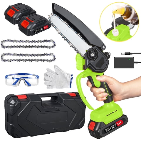 Paddsun Mini Chainsaw Cordless, 6 Inch Electric Chainsaw with 2 Battery, Handheld Battery Powered Chain Saw Gardening Tools Saw for Wood Tree Cutting