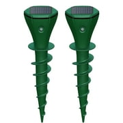 Paddsun Mole Repellent Screw Solar Powered Outdoor Groundhog Deterrent Vibration Stakes Quiet Get Rid of Snake Vole Gopher Armadillo for Yard Lawns (2pack)
