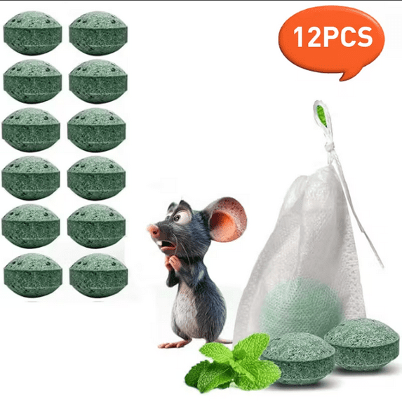 Paddsun Mouse Rodent Repellent, 12 Pack Peppermint Oil Lemon Moth Balls ...