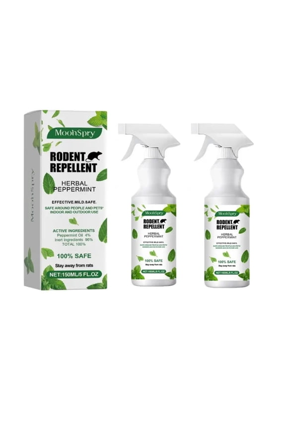 Peppermint Oil Rodent Repellent Spray, 2 Pack Mouse Trap Repellent Spray for Rats