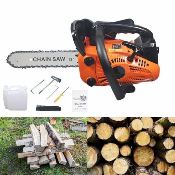 Paddsun Gas Chainsaw, 12'' 25.4cc Gasoline Chain Saws Anti-Vibration for Wood Cutting  Chainsaw Orange