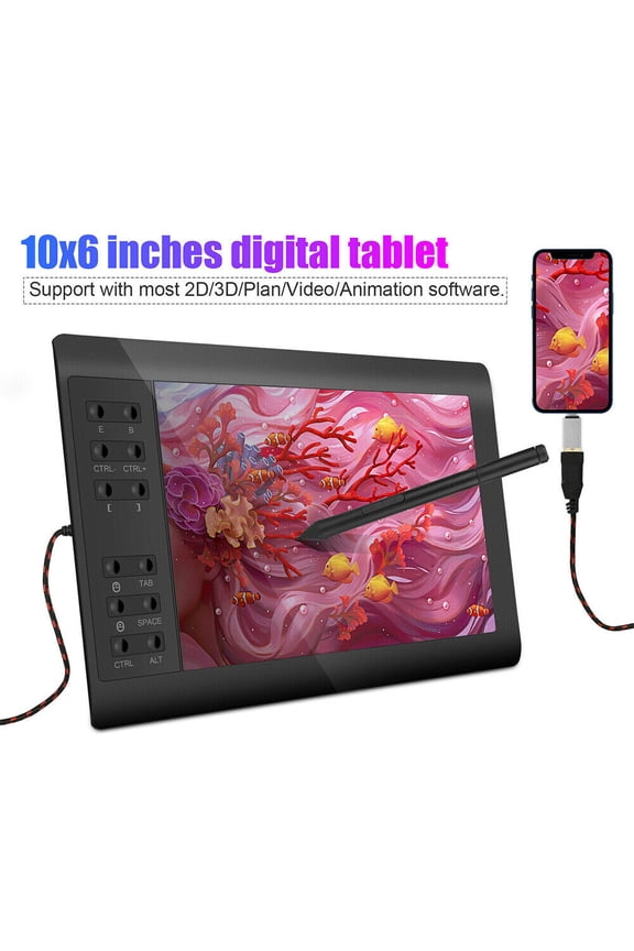 Professional Pressure Sensing Graphic Tablet Drawing Pad for Tablet/Laptop/Phone