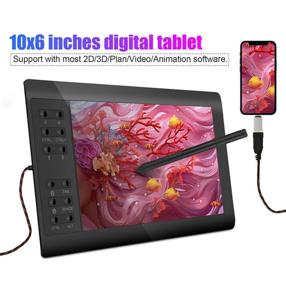 Paddsun Professional Pressure Sensing Graphic Tablet Drawing Pad for Tablet/Laptop/Phone