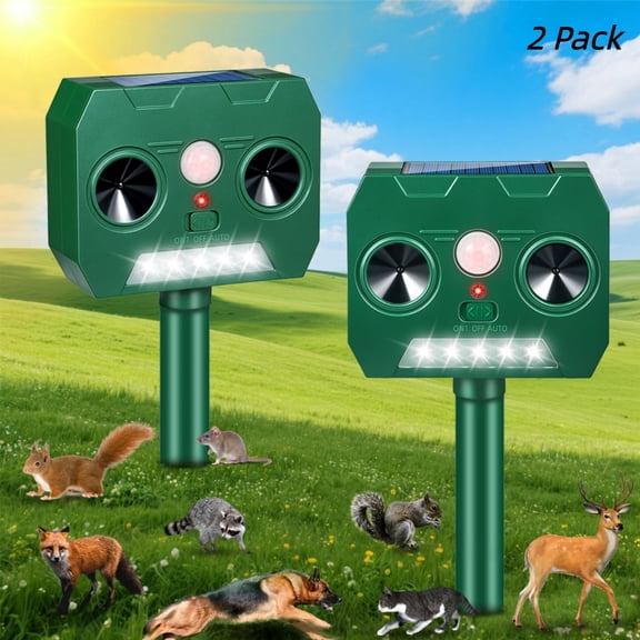 Paddsun Solar Animal Traps,4 Pack Ultrasonic Animal Traps Outdoor with Strobe Light & Motion Sensor Solar Deterrent Devices for Deer Cat Raccoon Squirrel Skunk Rabbit Traps for Yard Garden Farm