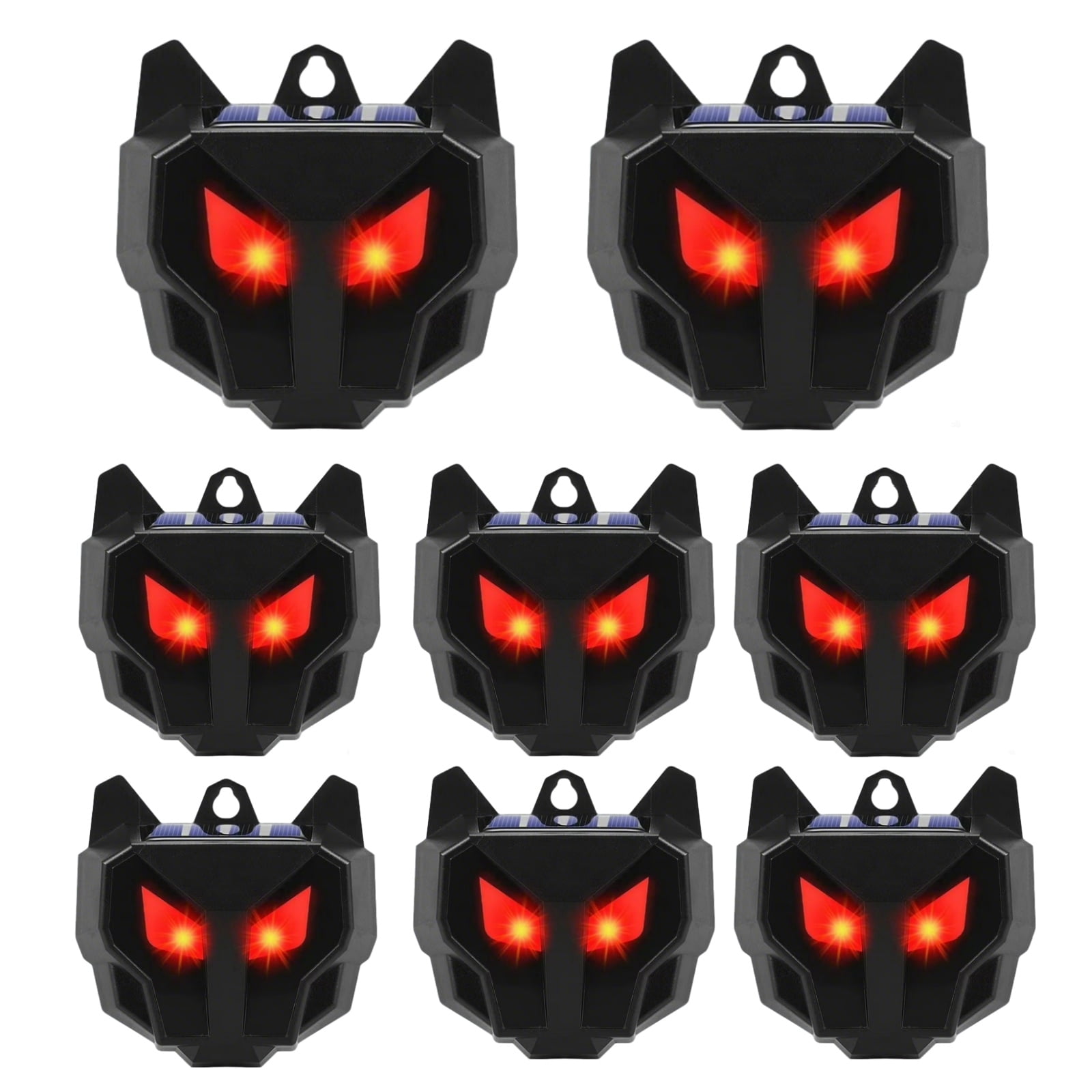 Paddsun Solar Animal Traps,8 Pack Nocturnal Predator Traps with Red LED Flashing Lights Drive Away Raccoons Deer Skunks Coyotes Birds Foxes from Chicken Coop Yard Farm