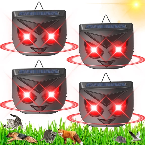 Paddsun Solar Nocturnal Animal Traps,4 Pack Outdoor Coyote Deterrent Predator Eyes Animal Deterrent Predator Lights for Raccoon Deer Skunk Fox Out of Yard Garden Patio