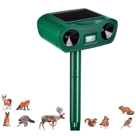 Paddsun Solar Ultrasonic Animal Repellent, Waterproof Outdoor Cat Deterrent & Deer Repeller with Motion Sensor and LED Flashing Lights for Garden Yard Lawn