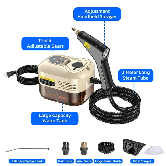 Paddsun Steam Cleaner, Handheld High-Pressure Steamer with Handle Adjustment Smart Detachable for Home Use