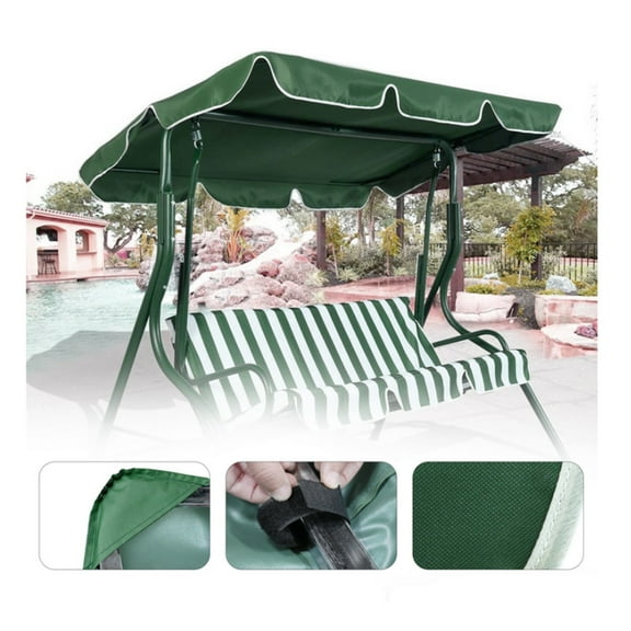 Paddsun Swing Chair Canopy Replacement, Outdoor 3 Seater Porch Swing Seat Canopy Cover Waterproof Windproof Anti-UV Garden Hammock Top Cover Garden Furniture Covers
