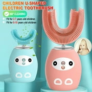 Paddsun U Shape Brushes Usb 360° Contact Kids Electric Toothbrush Automatic U Shape Brushes Age 2-7 Years Old (Blue)