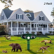 Paddsun Ultrasonic Animal Traps Outdoor,2 Pack Solar Deer Traps Devices Cat Deer Deterrent Scare Raccoon Skunk Rabbit Dog Waterproof with Motion Detector for Yard Garden