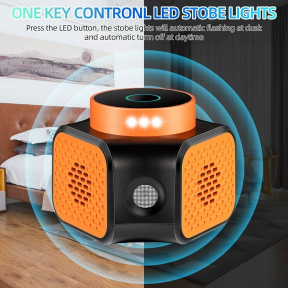 Paddsun Ultrasonic Mouse Repellent with 360 Coverage, LED Strobe Lights, Safe for Home and Pets