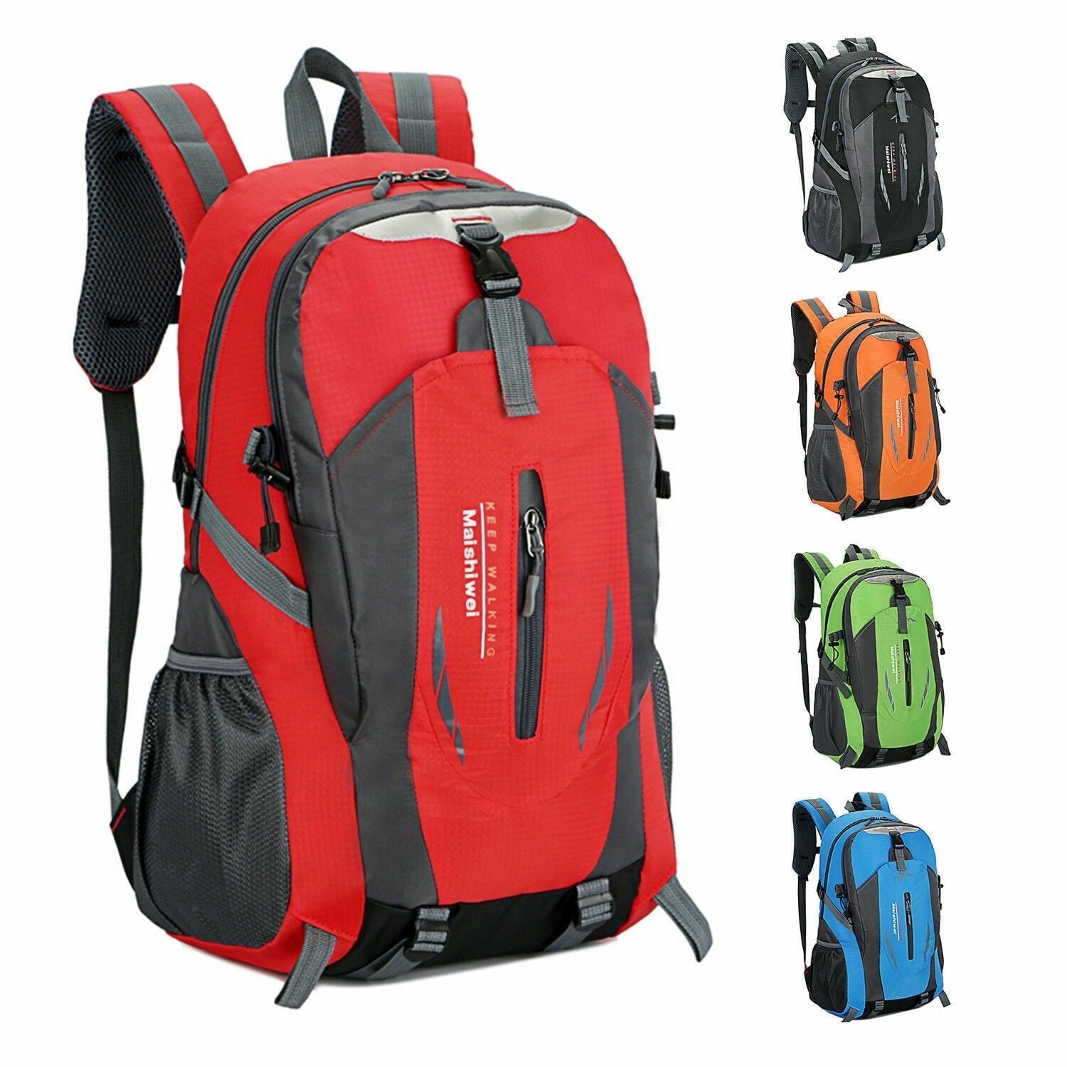 JLLOM Unisex Travel Nylon Backpack Laptop Bag Hiking Rucksack Office Backpack (Red)