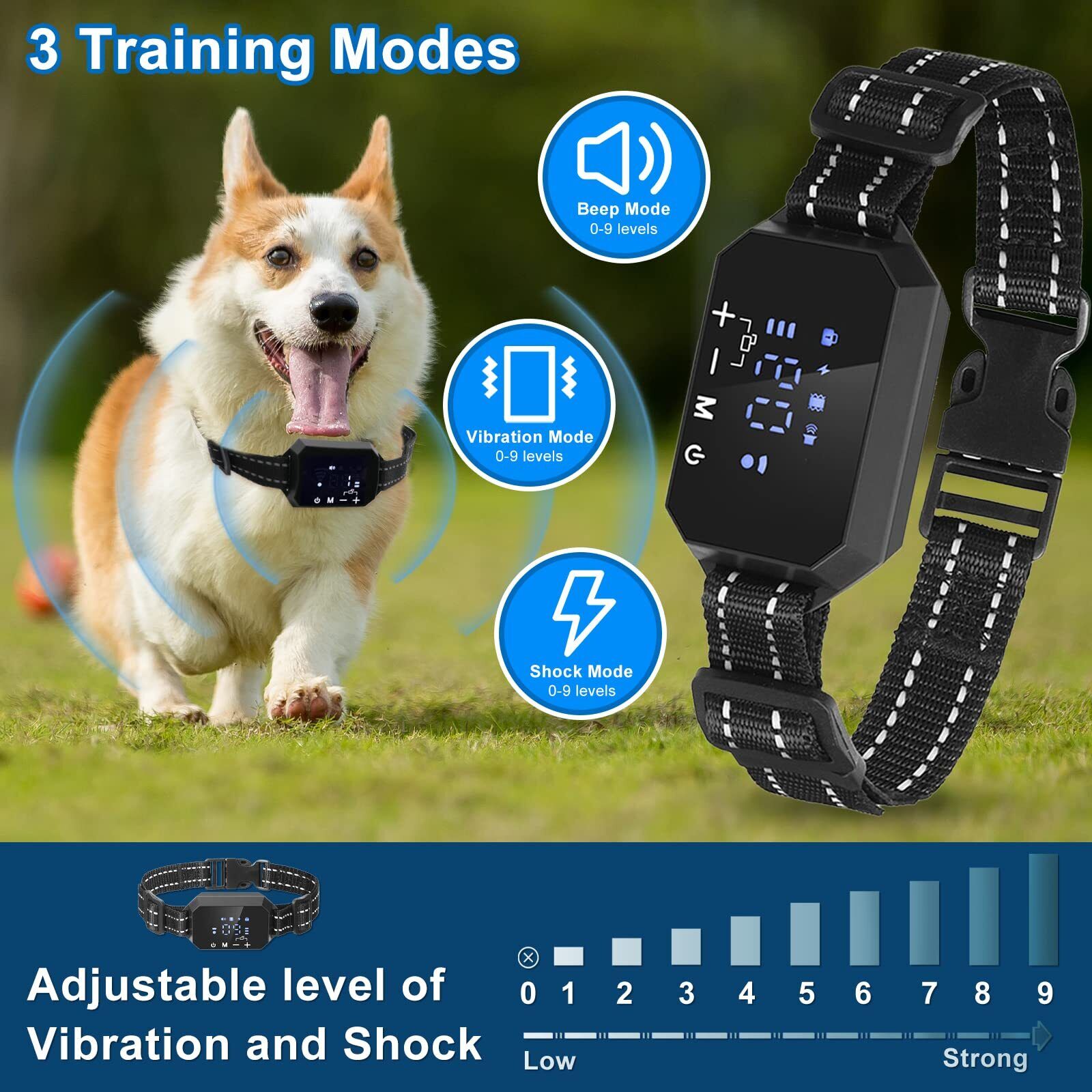 Paddsun Upgraded GPS Wireless Dog Fence Electric Pet Containment System Shock Collars