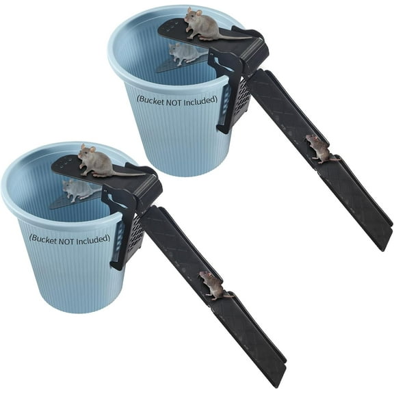 Paddsun Walk The Plank Mouse Trap, Bucket Mouse Trap,2 Pcs Auto Reset Multi Catch Humane Rat Trap for Indoor Outdoor,Safe,Easy to Catch and Release Effective Mice Trap,Bucket is NOT Included